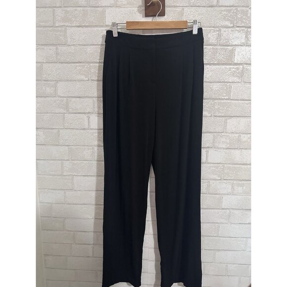 Express Women Stretchy Black Wide Leg Pocket Mid Rise Pants size 0 Regular #0644 - Picture 8 of 10